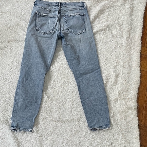 Agolde Light Blue Distressed Skinny Jeans - Picture 12 of 15